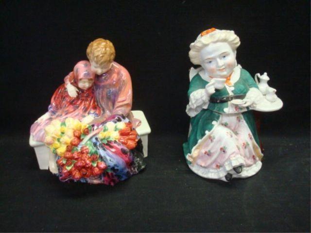 Appraisal: Royal Doulton Figure A Porcelain Figure Lidded figure together with