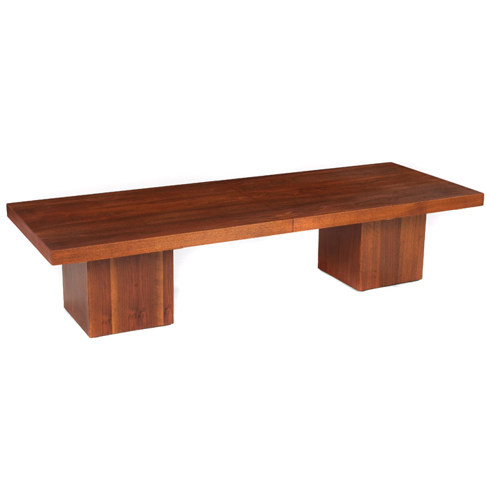 Appraisal: John Keal coffee table attribution by Brown-Saltman walnut divided top