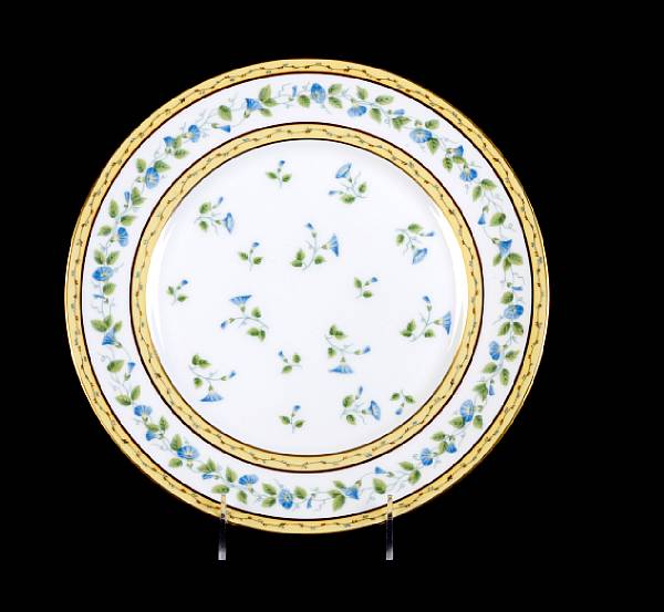 Appraisal: A set of eight Raynaud Ceralene porcelain 'Morning Glory' dinner