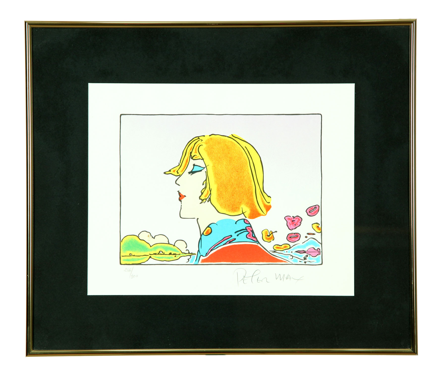 Appraisal: PORTRAIT PRINT BY PETER MAX AMERICAN B Color lithograph on