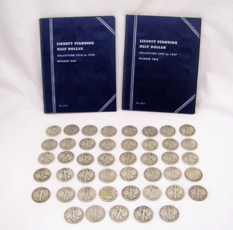 Appraisal: - Liberty Standing Walking Half Dollars Blue Book Collection to