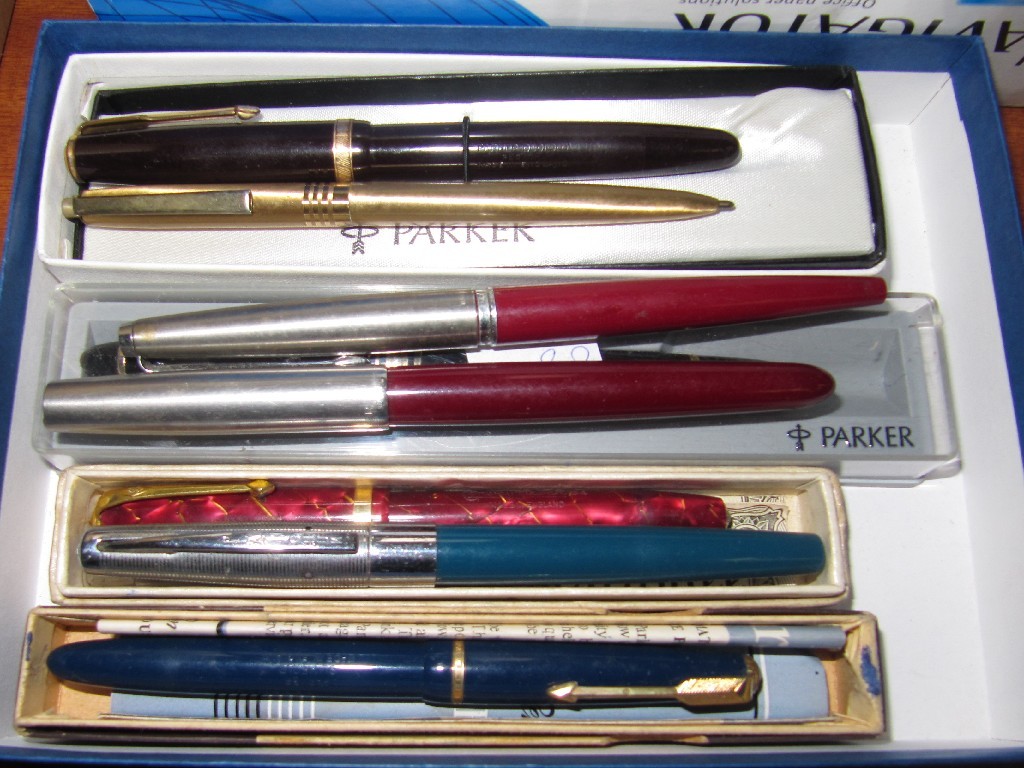 Appraisal: Lot comprising seven fountain pens a ballpoint pen and a