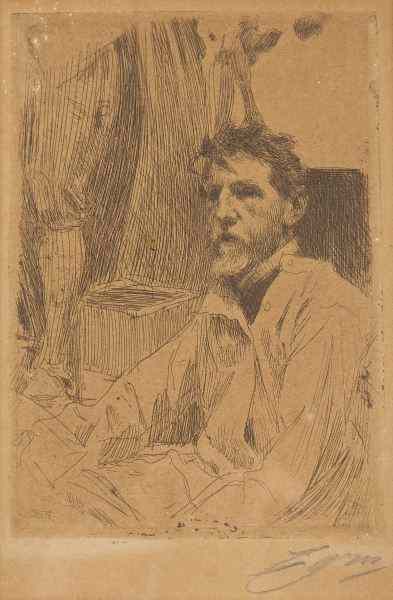 Appraisal: Anders Zorn Swedish - ''St Gaudens''etching pencil signed in lower