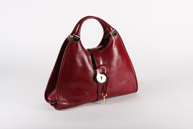 Appraisal: Etro deep red large leather satchel with gold accents shoulder