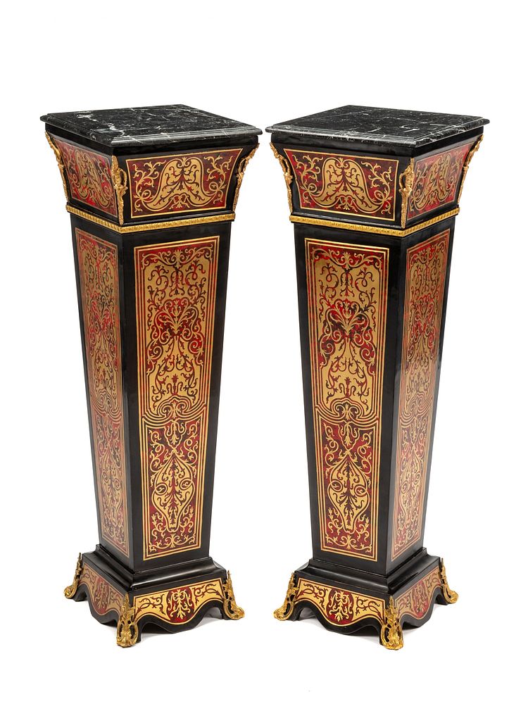 Appraisal: A Pair of Louis XIV Style Gilt Bronze Mounted Boulle