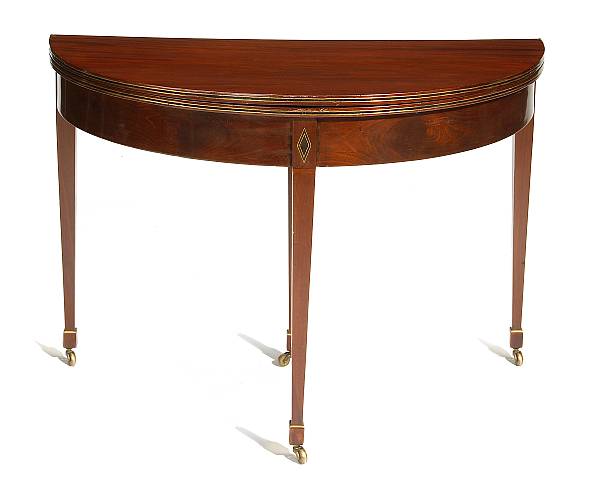 Appraisal: A Directoire brass inlaid mahogany table jeux late th century