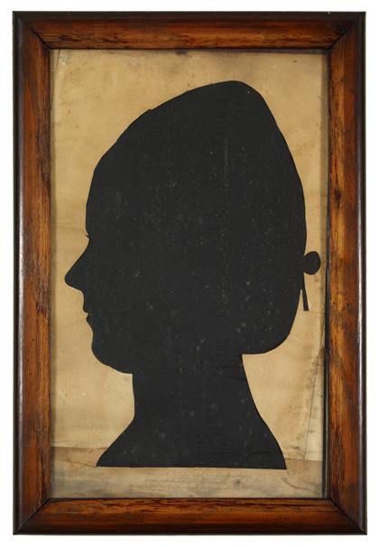 Appraisal: Life-sized silhouette of Sarah Sally Wister - philadelphia pa early