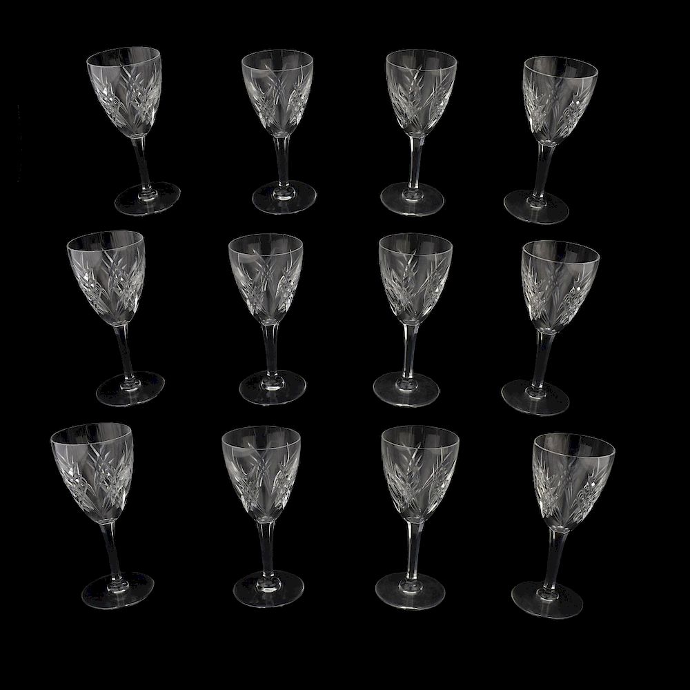 Appraisal: Baccarat Auvergne Perigold Wine Stems Twelve Baccarat Auvergne Perigold Crystal