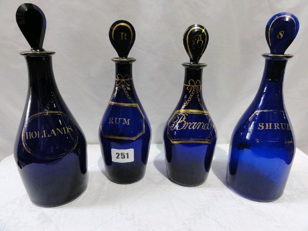 Appraisal: A collection of four various late th century Bristol Blue