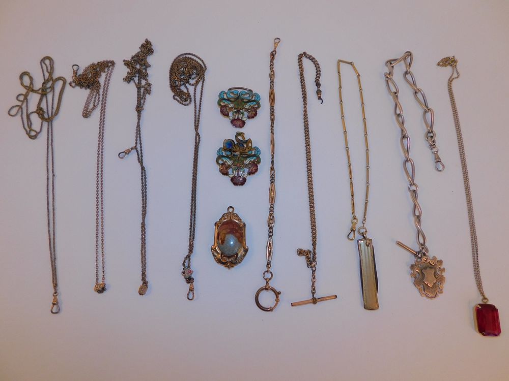 Appraisal: WATCH FOBS Lot of assorted estate items including watch fobs