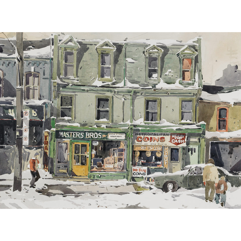 Appraisal: ARTO YUZBASIYAN A STREET IN CABBAGETOWN watercolour signed x cm