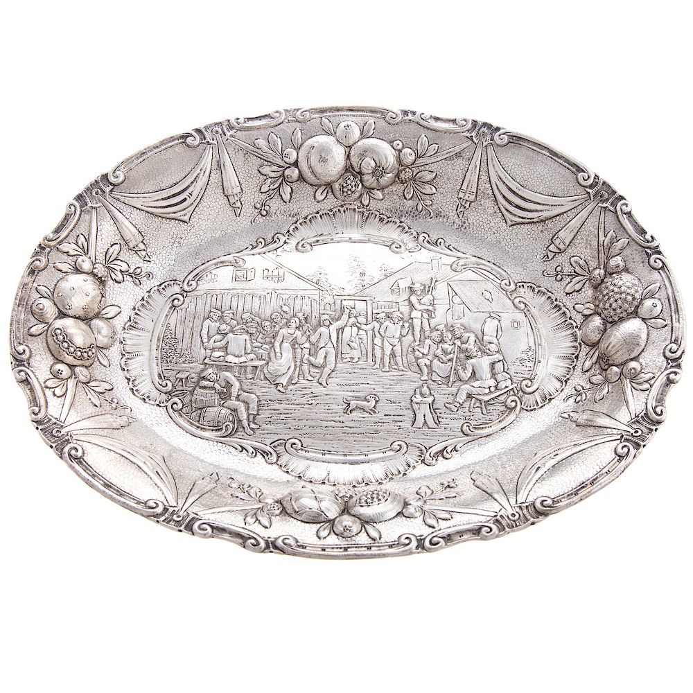 Appraisal: German Silver Repousse Dish late th-early th century Hanau pseudo