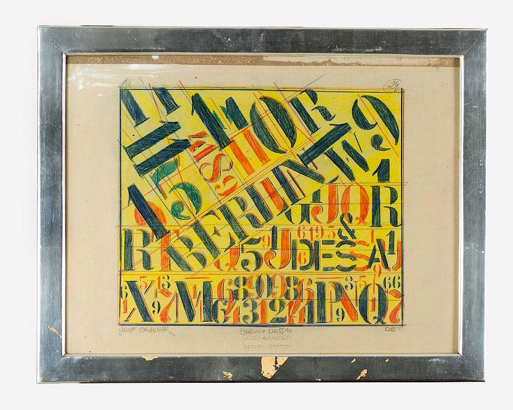 Appraisal: Constructivist th Century Constructivist Composition th Century colour pencil on