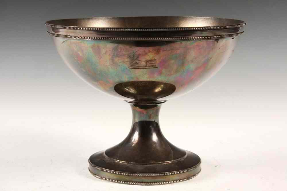 Appraisal: LARGE STERLING COMPOTE - Large Beaded Rim Compote by Whiting