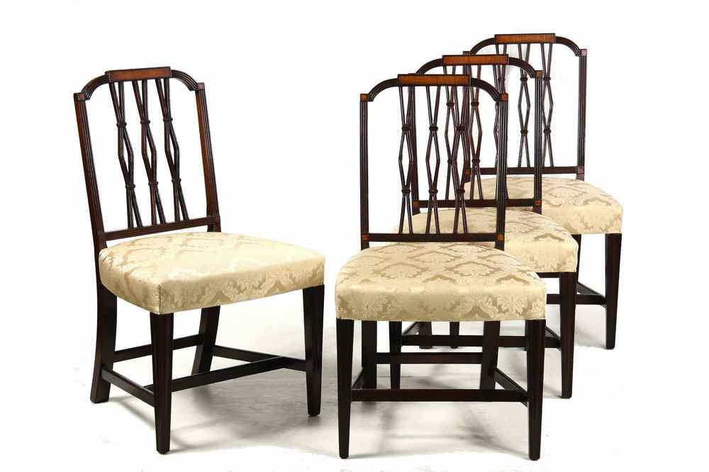 Appraisal: CHAIRS - Fine set of Hepplewhite mahogany chairs with a