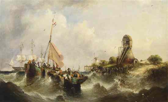 Appraisal: William Callcott Knell British - Dutch Harbor oil on canvas