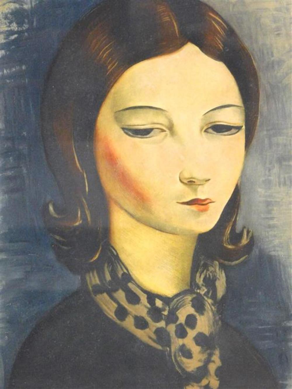 Appraisal: Moise Kisling Poland France - color aquatint portrait of brunette