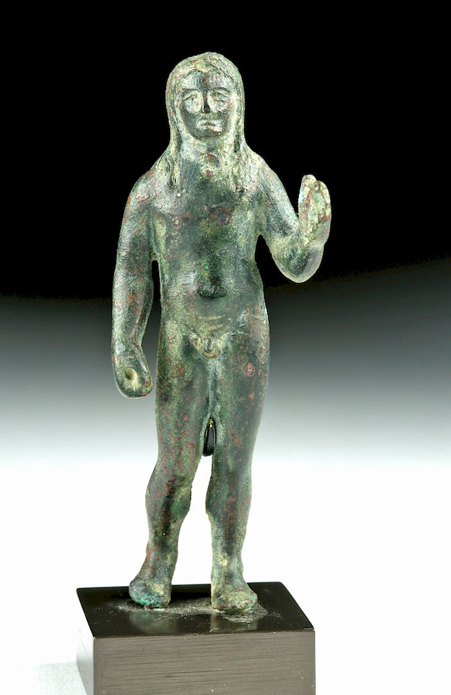 Appraisal: Roman Leaded Bronze Figure - Nude Apollo Roman Imperial Period