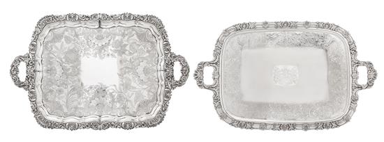 Appraisal: Sale Lot Two Silver-Plate Serving Trays th century each of