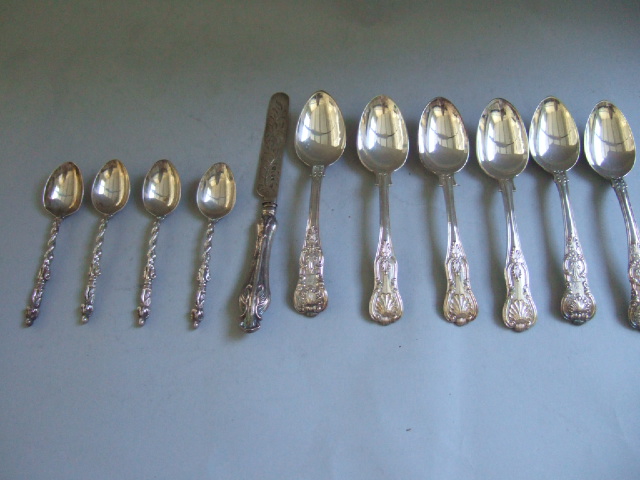 Appraisal: Four Victorian silver teaspoons with figure terminals London three silver