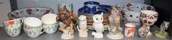 Appraisal: Assorted porcelain dinnerware and figurines makers include Derby Fenton items