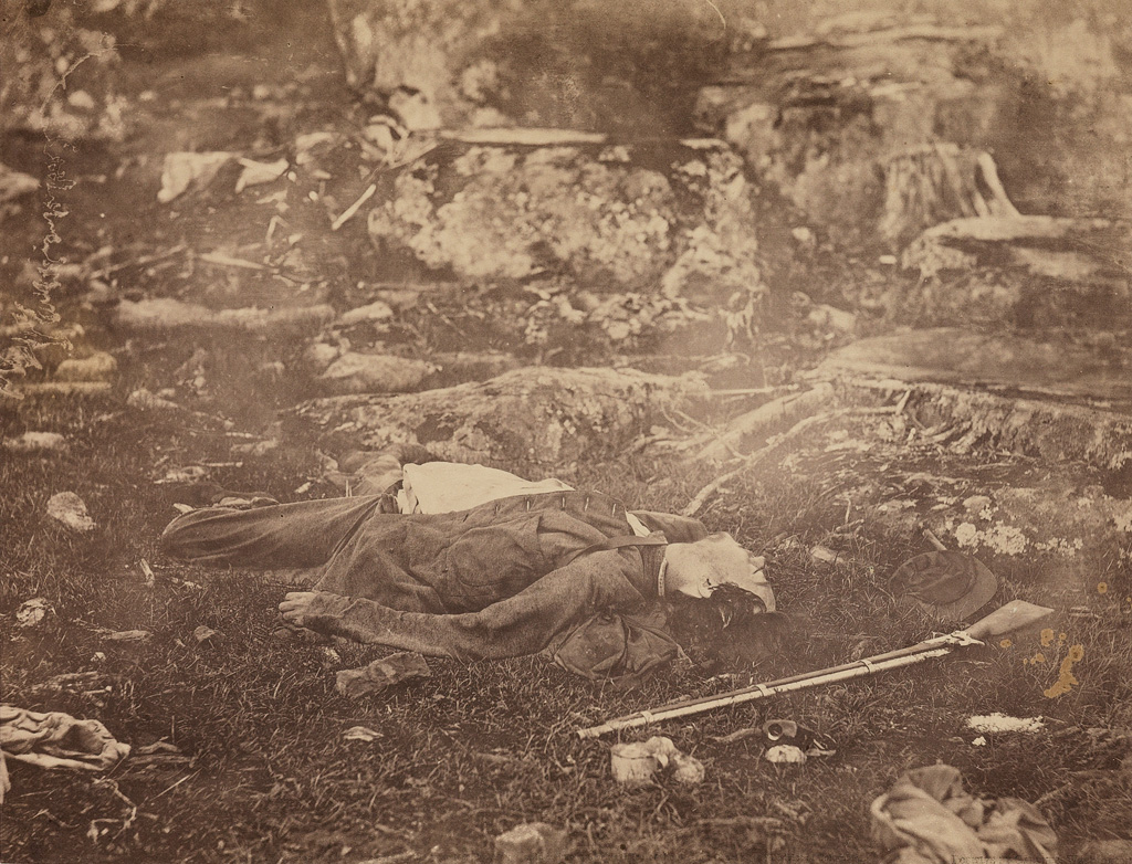 Appraisal: ALEXANDER GARDNER - Sharpshooter's Last Sleep At the Battle of