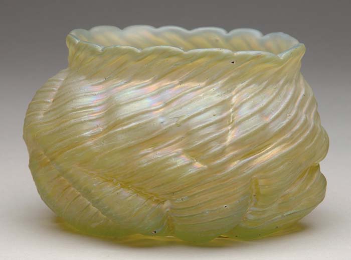 Appraisal: RARE FREEFORM ART GLASS VASE Freeform vase is in oceanic