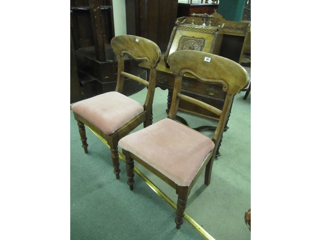 Appraisal: Pair of Victorian mahogany dining chairs