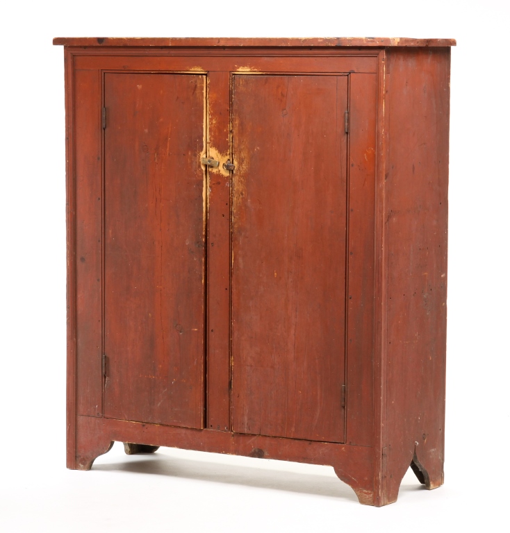 Appraisal: AMERICAN COUNTRY CABINET Mid th century pine One piece cupboard