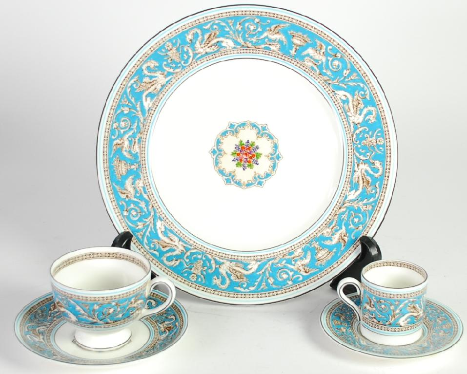 Appraisal: NINETY SIX PIECE WEDGWOOD 'FLORENTINE' PATTERN CHINA DINNER TEA AND