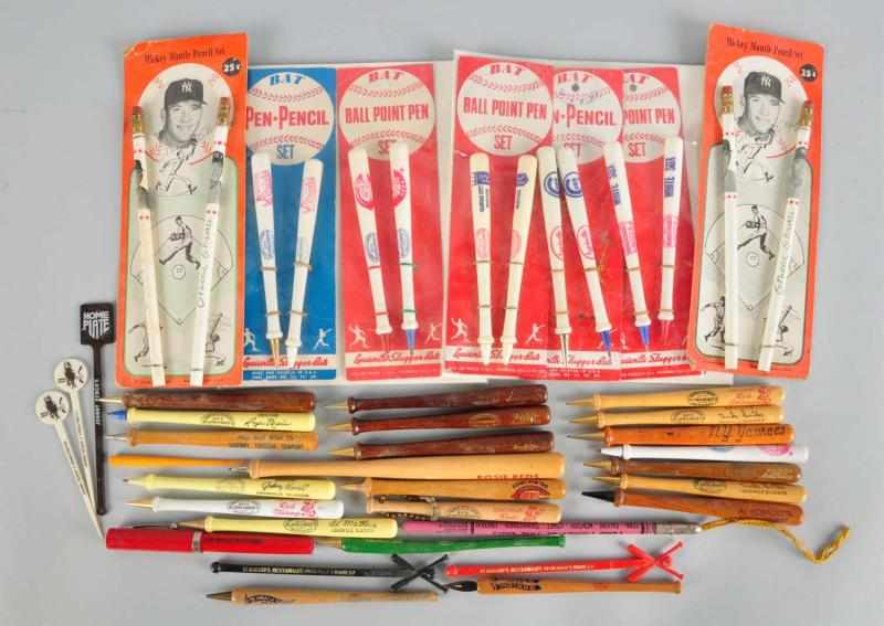 Appraisal: Lot of of Baseball Pens Small Bat Souvenirs Description Includes