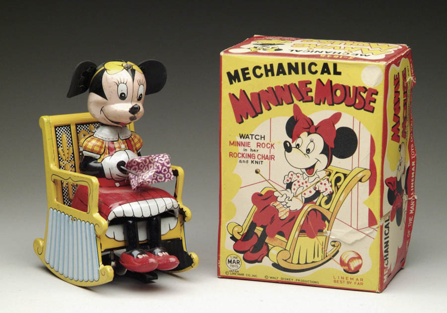 Appraisal: MINNIE MOUSE KNITTING IN ROCKER WITH THE O B When