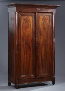 Appraisal: French Restoration Carved Walnut Armoire early French Restoration Carved Walnut