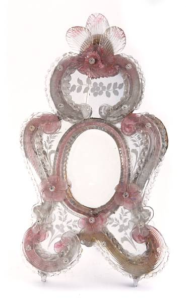 Appraisal: A Murano glass dressing mirror height in width in