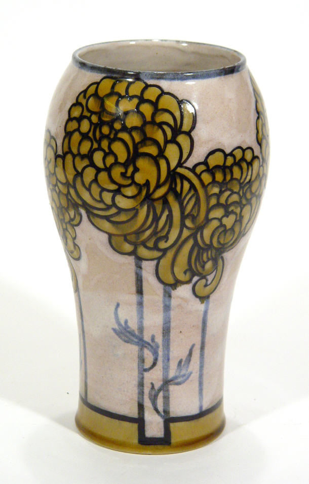 Appraisal: Large Royal Doulton Art Nouveau vase painted with stylised golden