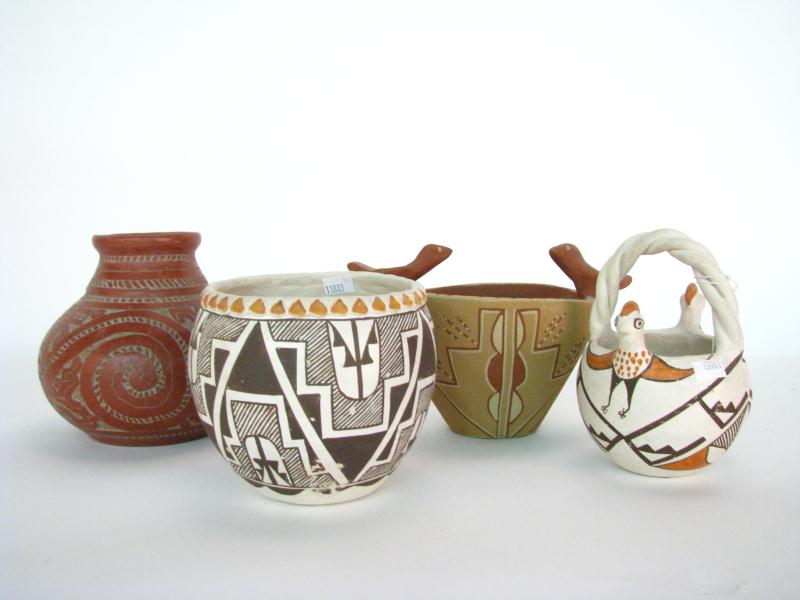 Appraisal: Group of Native American Pottery including an Acoma '' bowl