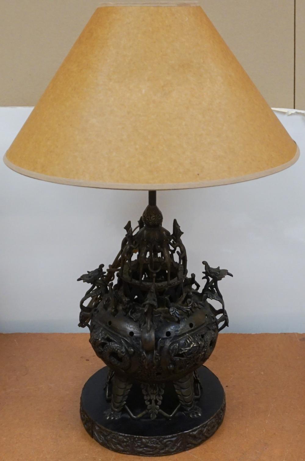 Appraisal: Chinese Bronze Table Lamp H in cm