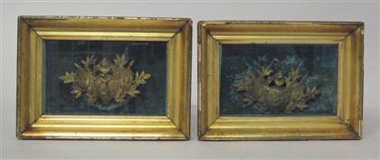 Appraisal: Pair of French gilt-bronze panoply of arms th century Now