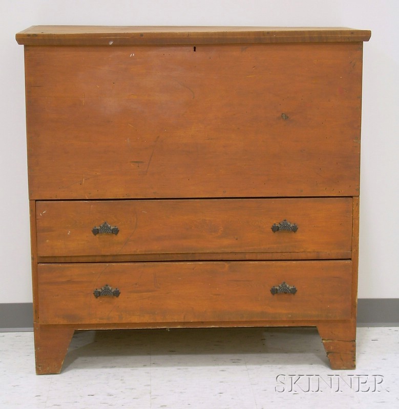 Appraisal: Cherry and Pine Blanket Chest over Two Long Drawers ht