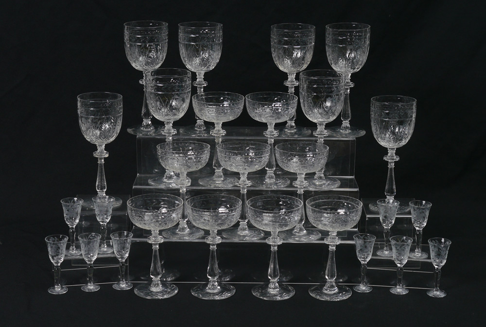 Appraisal: LIBBEY ROCK SHARP CUT CRYSTAL STEMWARE Attribution pc crystal stemware