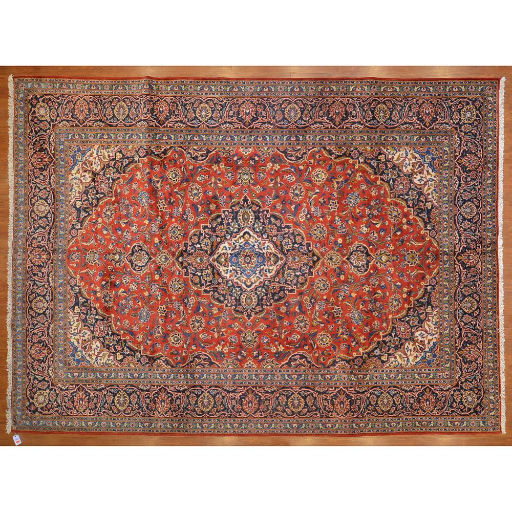 Appraisal: Kashan Carpet Persia x Fourth quarter- th century hand-knotted wool