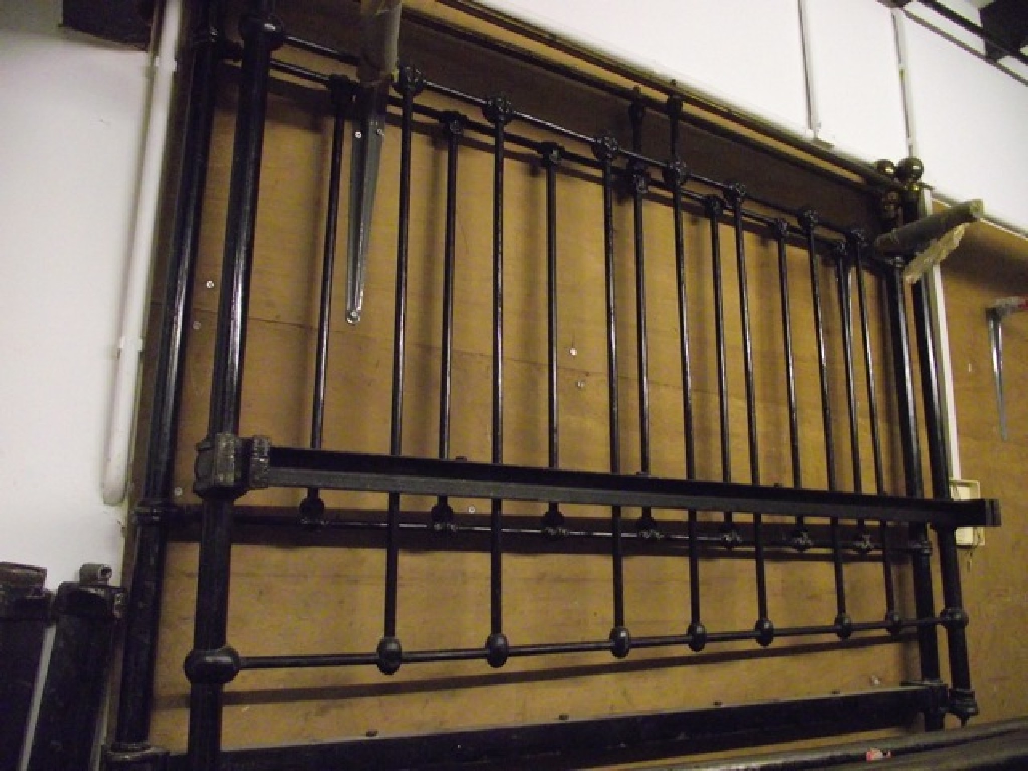 Appraisal: A Victorian brass and iron ft double bedstead with ball