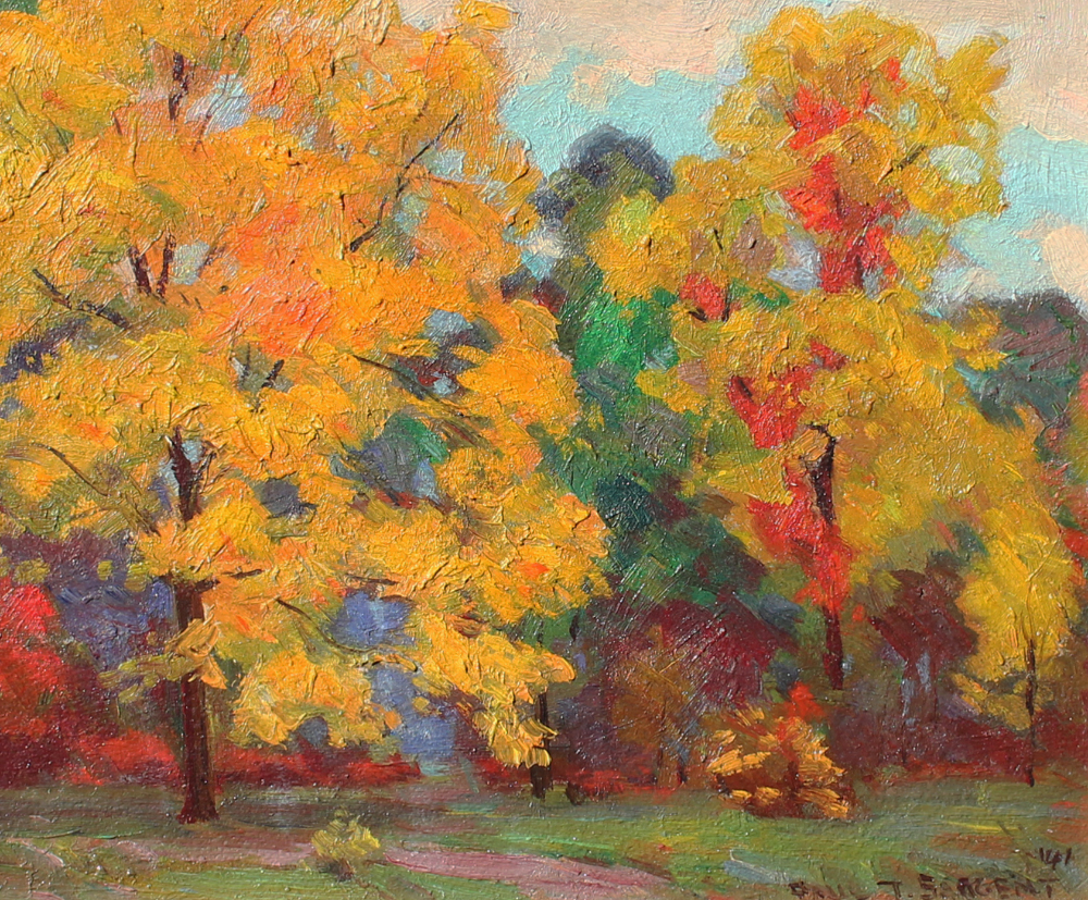 Appraisal: SARGENT Paul American - Autumnal Landscape Oil Canvas Board ''