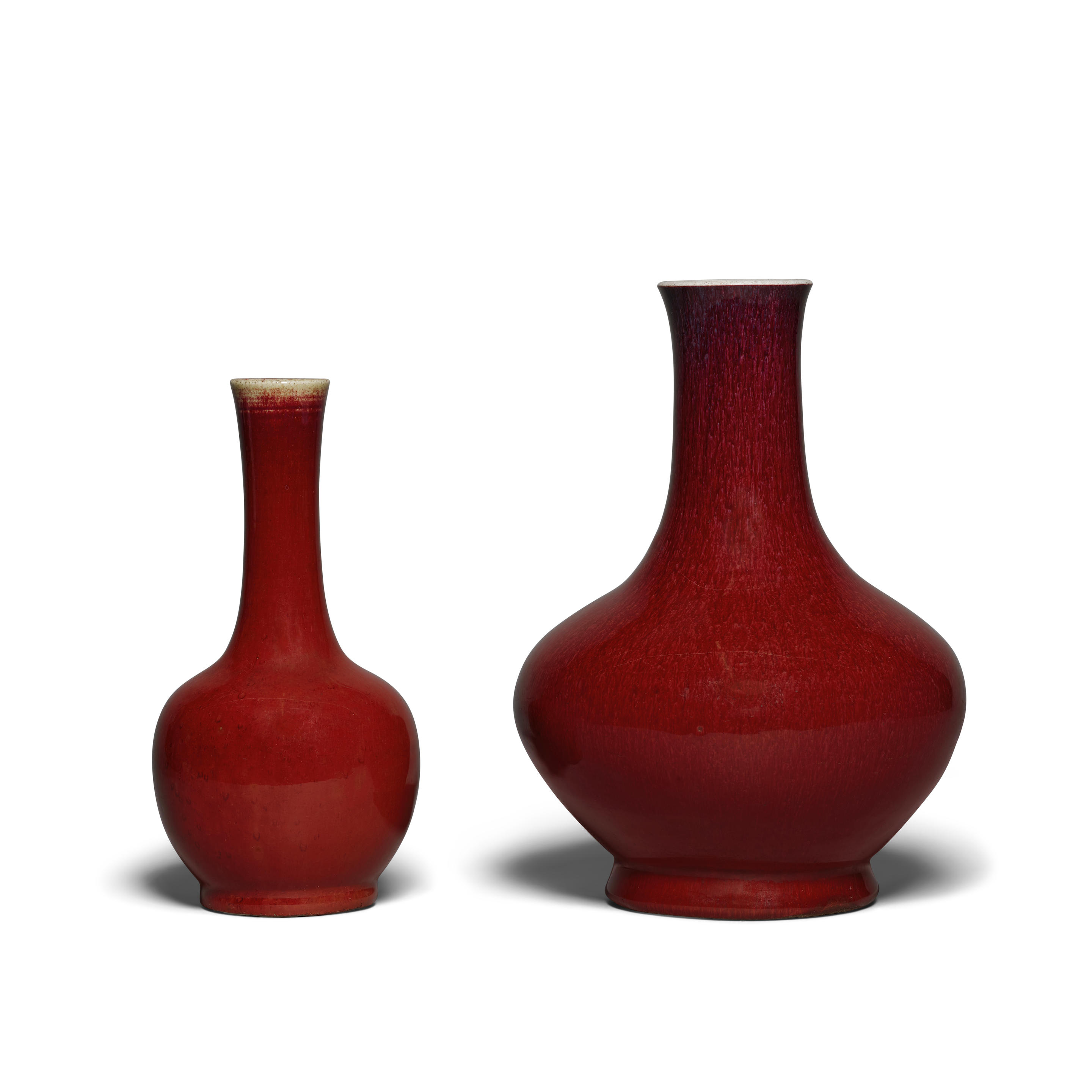 Appraisal: TWO RED-GLAZED VASES th century th century The first of