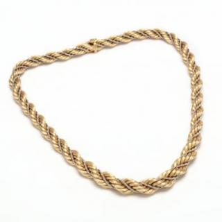 Appraisal: Vintage KT Two Tone Gold Necklace Italian in a graduated