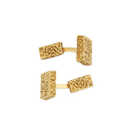 Appraisal: Pair of Nugget Gold Cufflinks Boucheron Estimate -