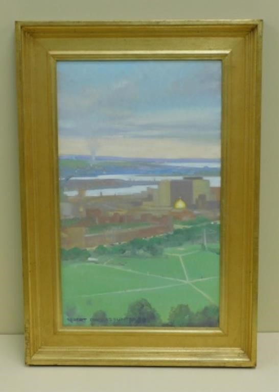 Appraisal: ROBERT DOUGLAS HUNTER - MASSACHUSETTS Birds Eye View of Boston