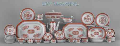 Appraisal: Spode Fitzhugh orange porcelain dinner service pieces