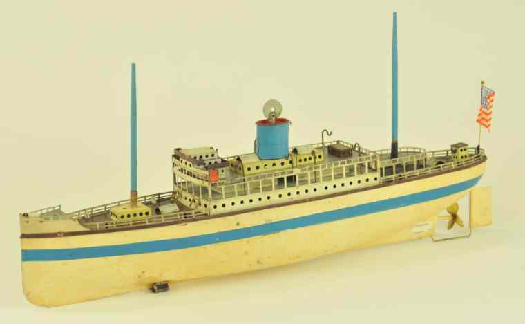 Appraisal: OCEAN LINER Fleischmann Germany tin model painted in white hull