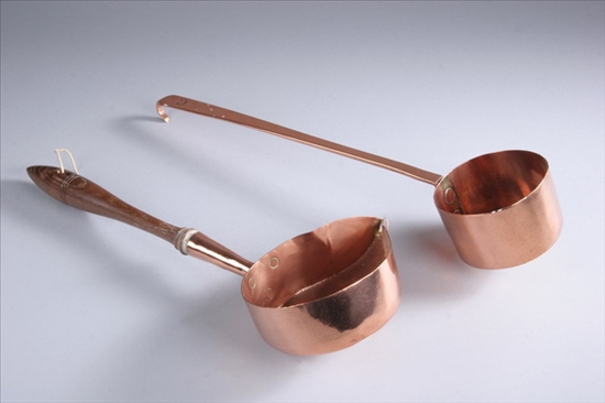 Appraisal: TWO ENGLISH COPPER LADLES late th-early th century One with